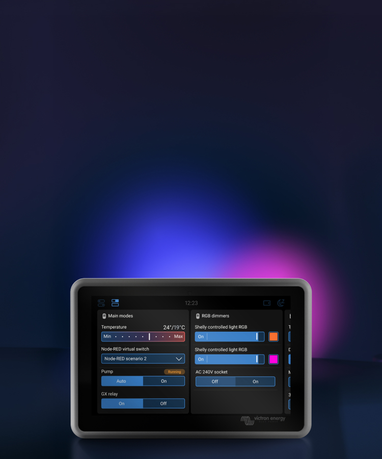 Venus OS kontrolpanel